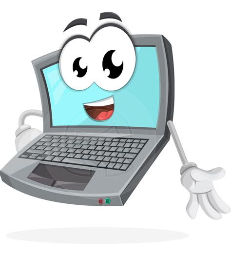 Computer Cartoon Vector Character AKA Topper the Friendly Laptop | GraphicMama