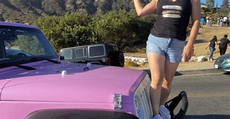 Hollywood Sign Private Tour on an open Pink Jeep | GetYourGuide