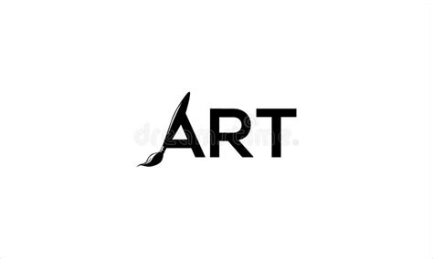 Art Text Logo with Paint Brush in Black Colour Stock Vector ...