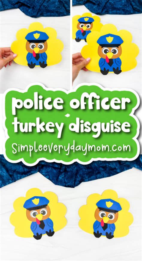 Turkey in Disguise Police Officer Craft For Kids [Free Template]