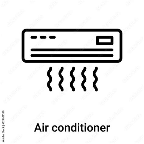 Air conditioner icon vector sign and symbol isolated on white background, Air conditioner logo ...