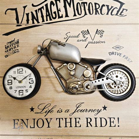 Vintage Three Motorcycles Wall Clock | Boxman