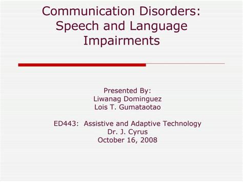 Social Pragmatic Communication Disorder Presentation