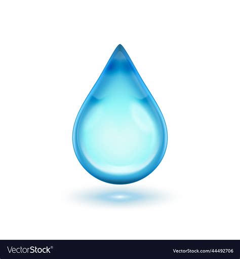 3d blue glossy flying fresh water drop Royalty Free Vector