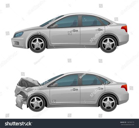 Smashed Car Stock Vector (Royalty Free) 138700175 - Shutterstock