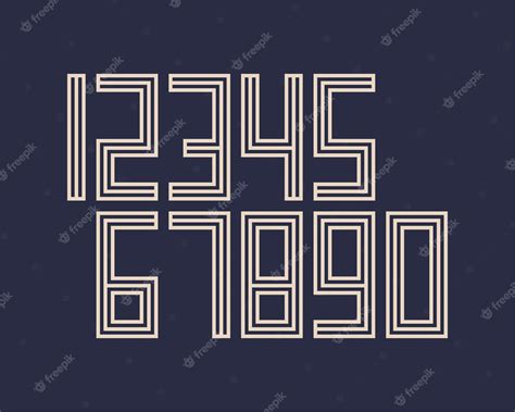 Premium Vector | Geometric font line style effect design numbers