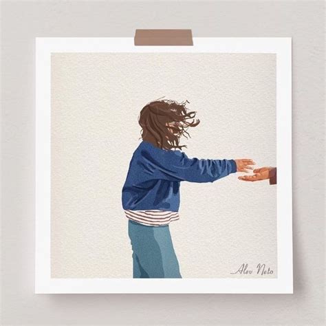 a painting of a person reaching out for something with their hand, on a ...