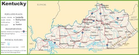 Kentucky highway map - Ontheworldmap.com