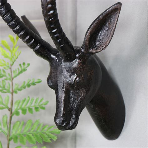 Small Wall Mounted Metal Antelope Head - Melody Maison®