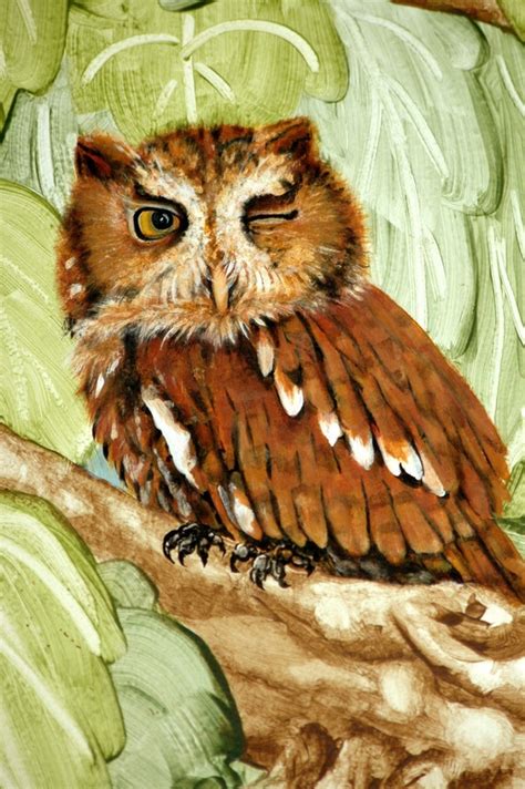 Winking Owl Art Print | Etsy