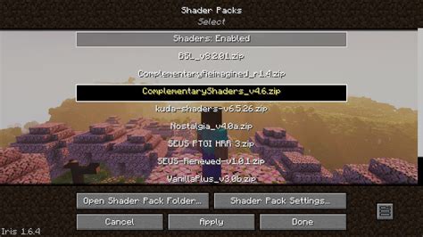 How to use shaders in Minecraft 1.20 update