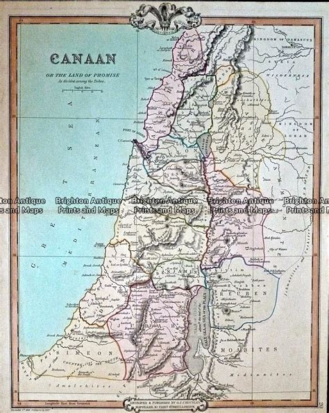 Antique Map 232-413 Canaan by Cruchley c.1834 - Brighton Antique Prints and Maps - Shop & Buy Now