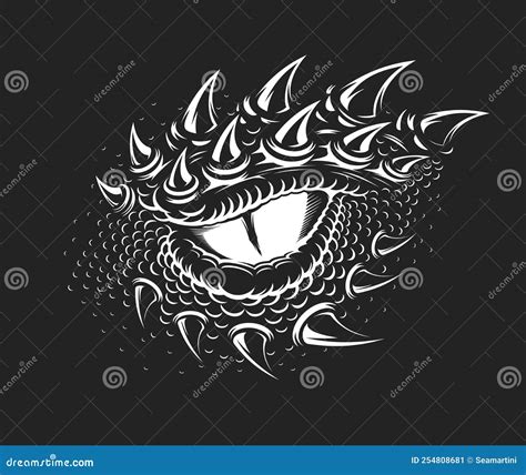 Dragon Eye Tattoo, Monster Reptile Crocodile Beast Stock Vector ...