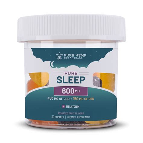 600mg Pure Sleep CBD+CBN Gummies - Pure Hemp Botanicals