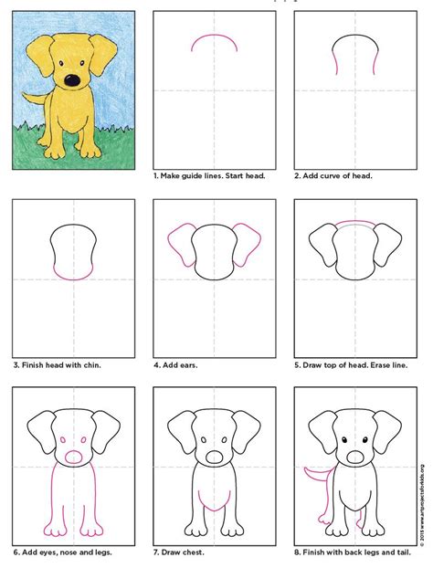 Easy how to draw a labrador tutorial and labrador coloring page – Artofit