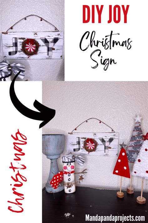 DIY JOY Christmas Sign - Manda Panda Projects