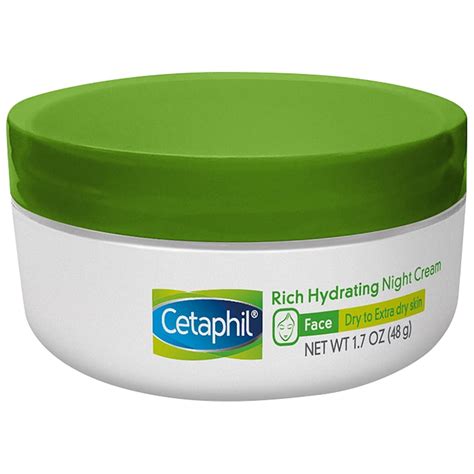 Cetaphil Rich Hydrating Night Cream, Face Moisturizer For Dry Skin, 1.7 ...