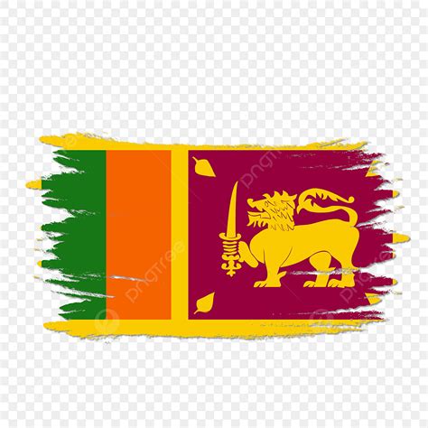Srilanka Flag Transparenter Aquarell Gemalter Pinsel, Sri Lanka, Srilanka Flagge, Sri Lanka ...