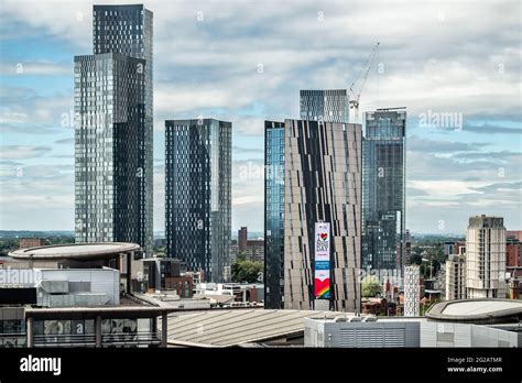 Manchester skyline showing new Deansgate Square development Stock Photo - Alamy