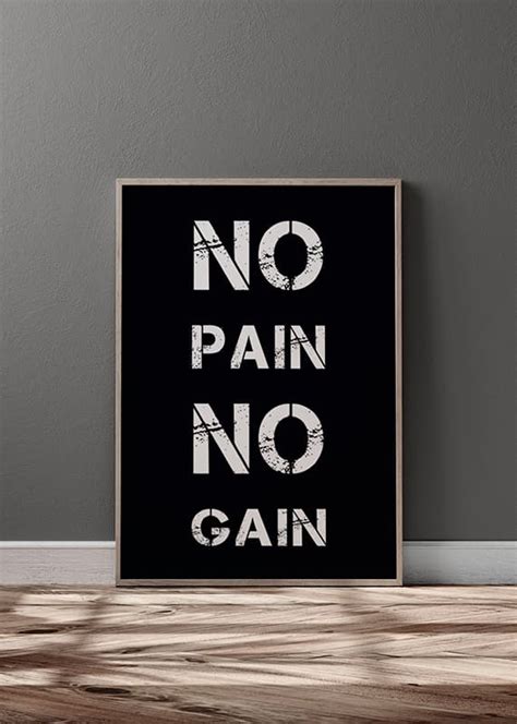 No Pain No Gain Poster | Text posters | Gallerix.ie