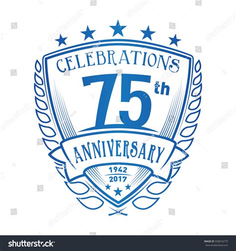 75th Shield Anniversary Logo Vector Illustration Stock Vector (Royalty ...