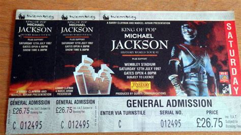 unused "History World Tour" Ticket for the last concert in Wembley Stadium on Sat. 12th Juli 2009.