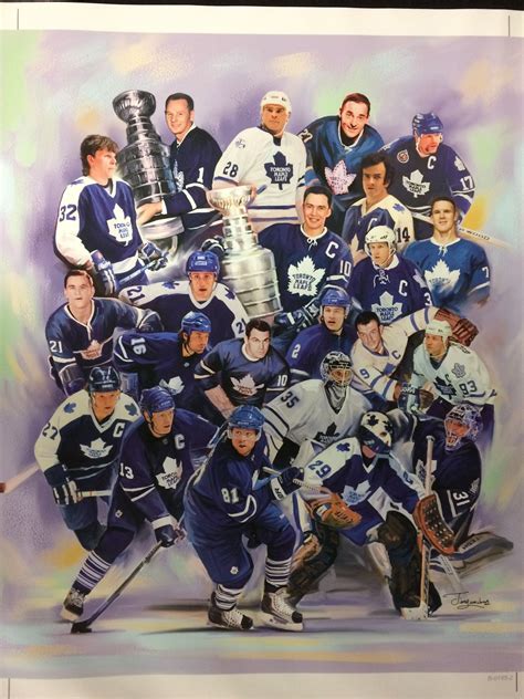 TORONTO MAPLE LEAFS PLAYERS 24" X 28" CANVAS ART BY JIANG ZUM ZHONG