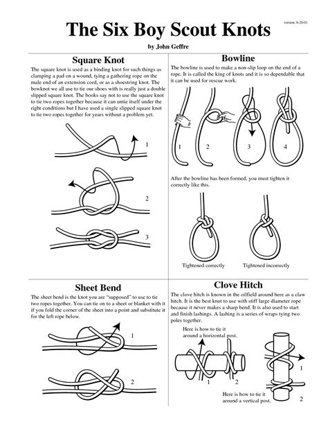 Free Printable Knot Tying Guide - Free Printable Templates