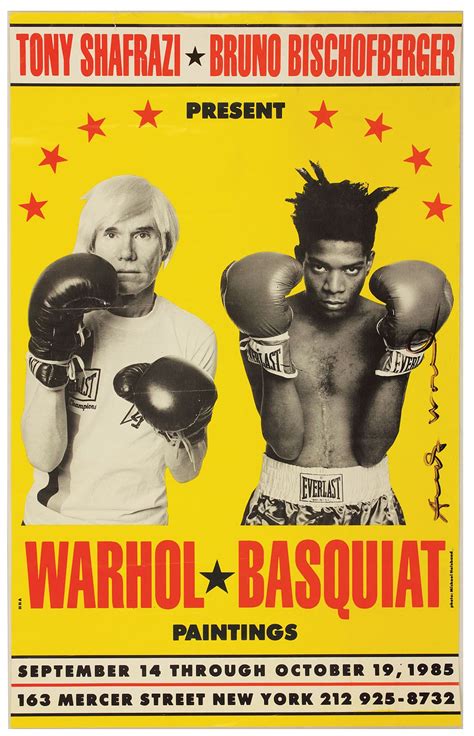 Lot Detail - Andy Warhol Signed Original Exhibition Poster With Jean-Michel Basquiat