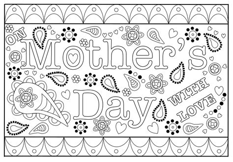 Colouring Mothers Day Card free printable template