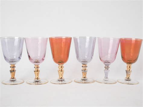 6 vintage multicolor aperitif glasses 4¼" – Chez Pluie