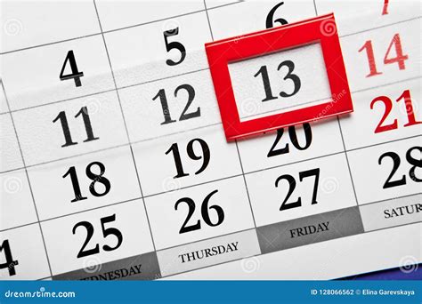 Friday the 13th, Calendar with Dates. Stock Photo - Image of marked, folk: 128066562