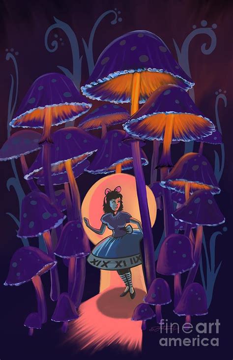 Alice in Mushroom Wonderland Painting by Sassan Filsoof