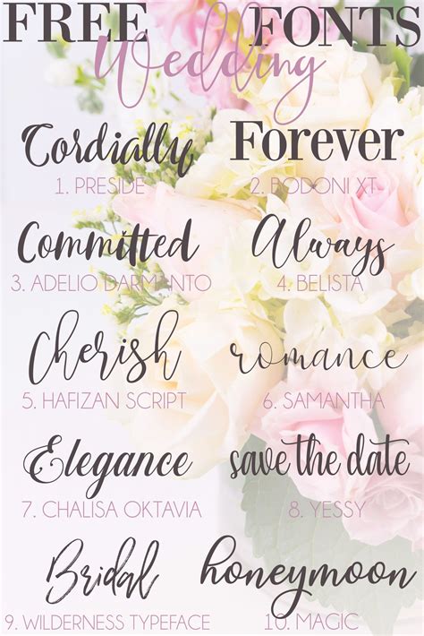 Free wedding fonts,10 free wedding fonts that you can use in Cricut Design Space to create al ...