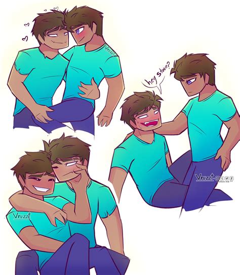 Herobrine x Steve Doodles by Vruzzt on DeviantArt