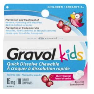 Gravol Kids Quick Dissolve Chewable Tablets (18 Tablets) – CanOutlet.com