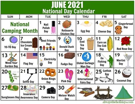 Catch Printable National Days Calendar 2021 Best Calendar Example - Riset