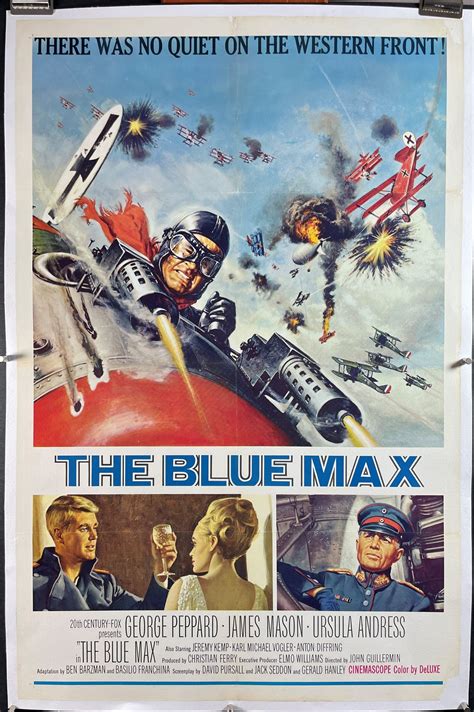 BLUE MAX, Original WW1 Dogfight Vintage Movie Poster - Original Vintage Movie Posters