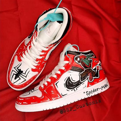 Custom Air Jordan 1 with Spider-Man cartoon custom custom | Etsy