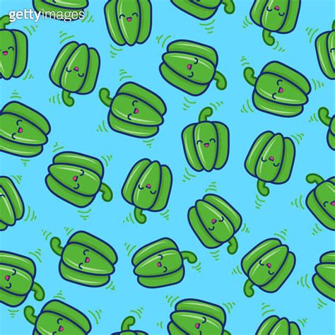 Pattern green pepper Seamless, cute green pepper background, for banner wall wallpaper pattern ...