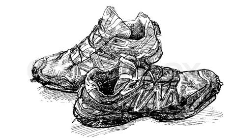 Running Shoes Sketch at PaintingValley.com | Explore collection of ...