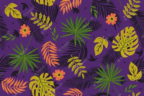 Premium Vector | Seamless pattern with tropical leaves vector graphics