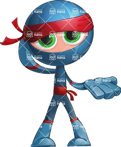 Cool Ninja Cartoon Vector Character / Sorry | GraphicMama