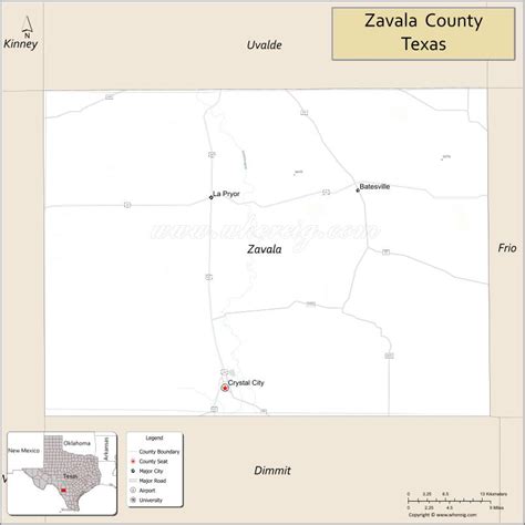 Map of Zavala County, Texas - Thong Thai Real