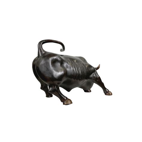 Bronze Small Wall Street Bull Sculpture - Metropolitan Galleries Inc.