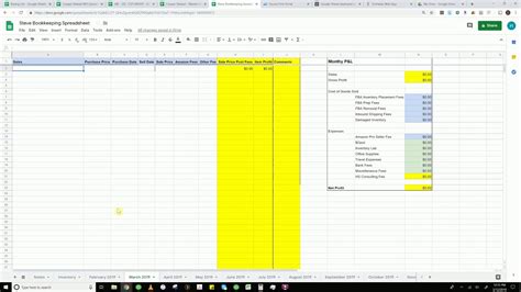 Bookkeeping Template Google Sheets