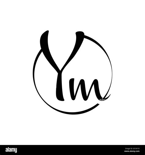 YM letter Logo Design vector Template. Abstract Script Letter YM Vector ...