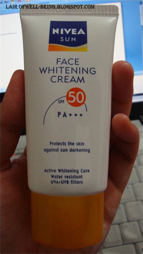 Lair of Well-Being: Product Review: Nivea Sun Face Whitening Cream SPF50 PA+++