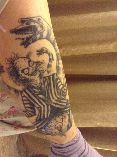 My Beetlejuice tattoo | Beetlejuice tattoo, Body mods, Tattoos