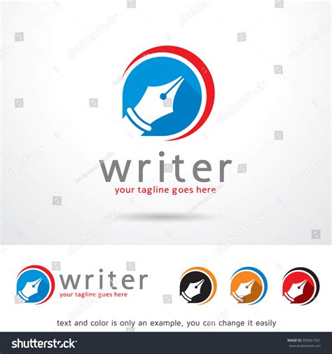 Writer Logo Template Design Vector Stock Vector (Royalty Free) 350561561 | Shutterstock